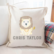 Load image into Gallery viewer, Personalized Lion Square Pillow

