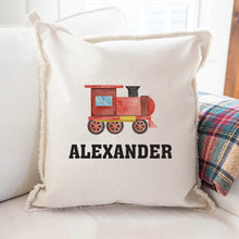 Load image into Gallery viewer, Personalized Train Square Pillow
