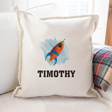 Load image into Gallery viewer, Personalized Rocket Square Pillow
