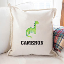 Load image into Gallery viewer, Personalized Dino Square Pillow
