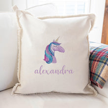 Load image into Gallery viewer, Personalized Unicorn Square Pillow
