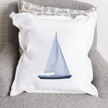 Load image into Gallery viewer, Indigo Sailboat Square Pillow
