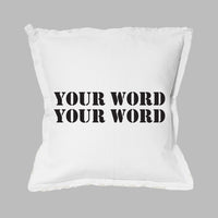 Your Word Two Lines Stencil Square Pillow