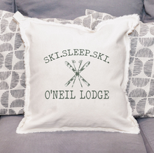 Load image into Gallery viewer, Personalized Ski Sleep Ski Square Pillow
