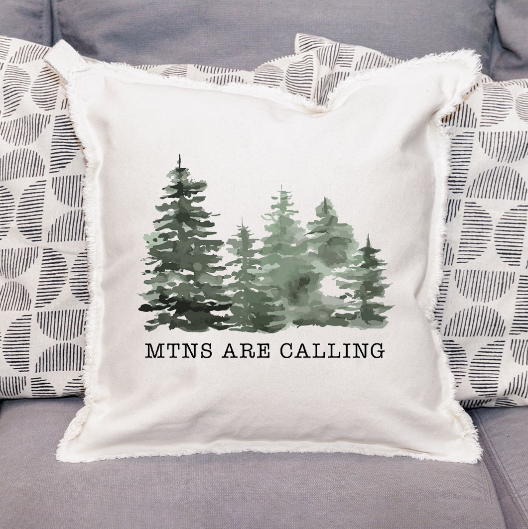 Personalized Watercolor Trees Square Pillow