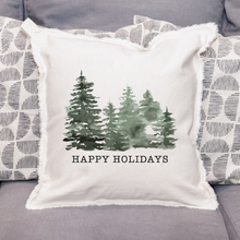 Load image into Gallery viewer, Personalized Watercolor Trees Square Pillow
