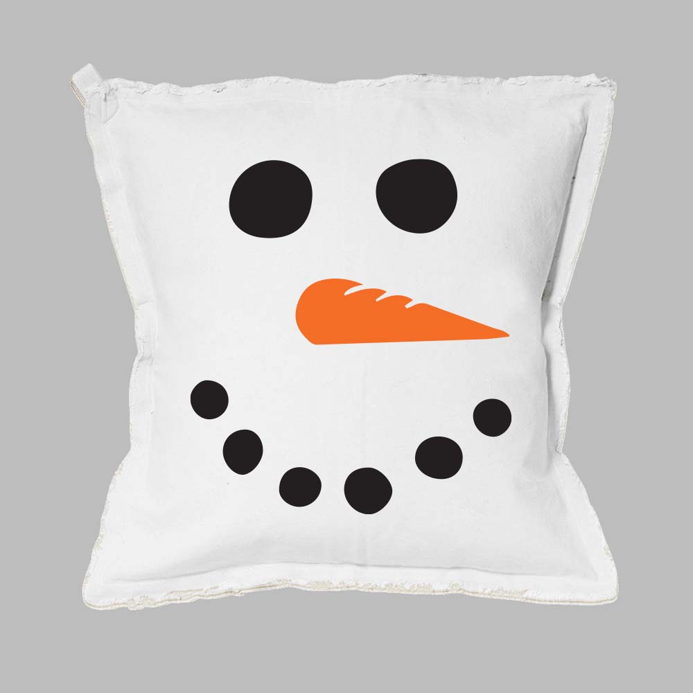 Snowman Face Square Pillow