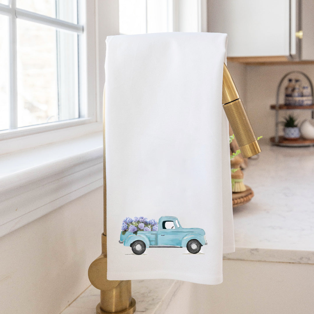 hydrangea-truck-tea-towel