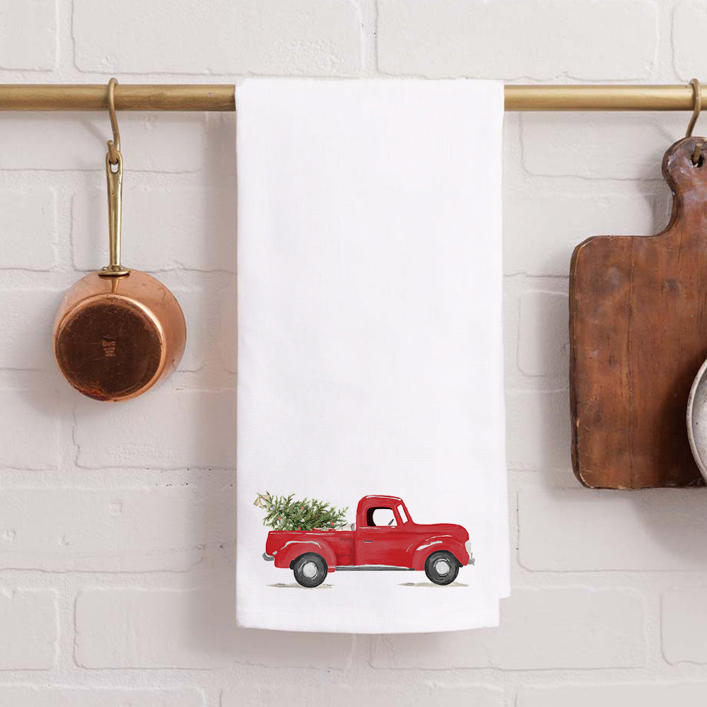 Christmas Tree Truck Tea Towel