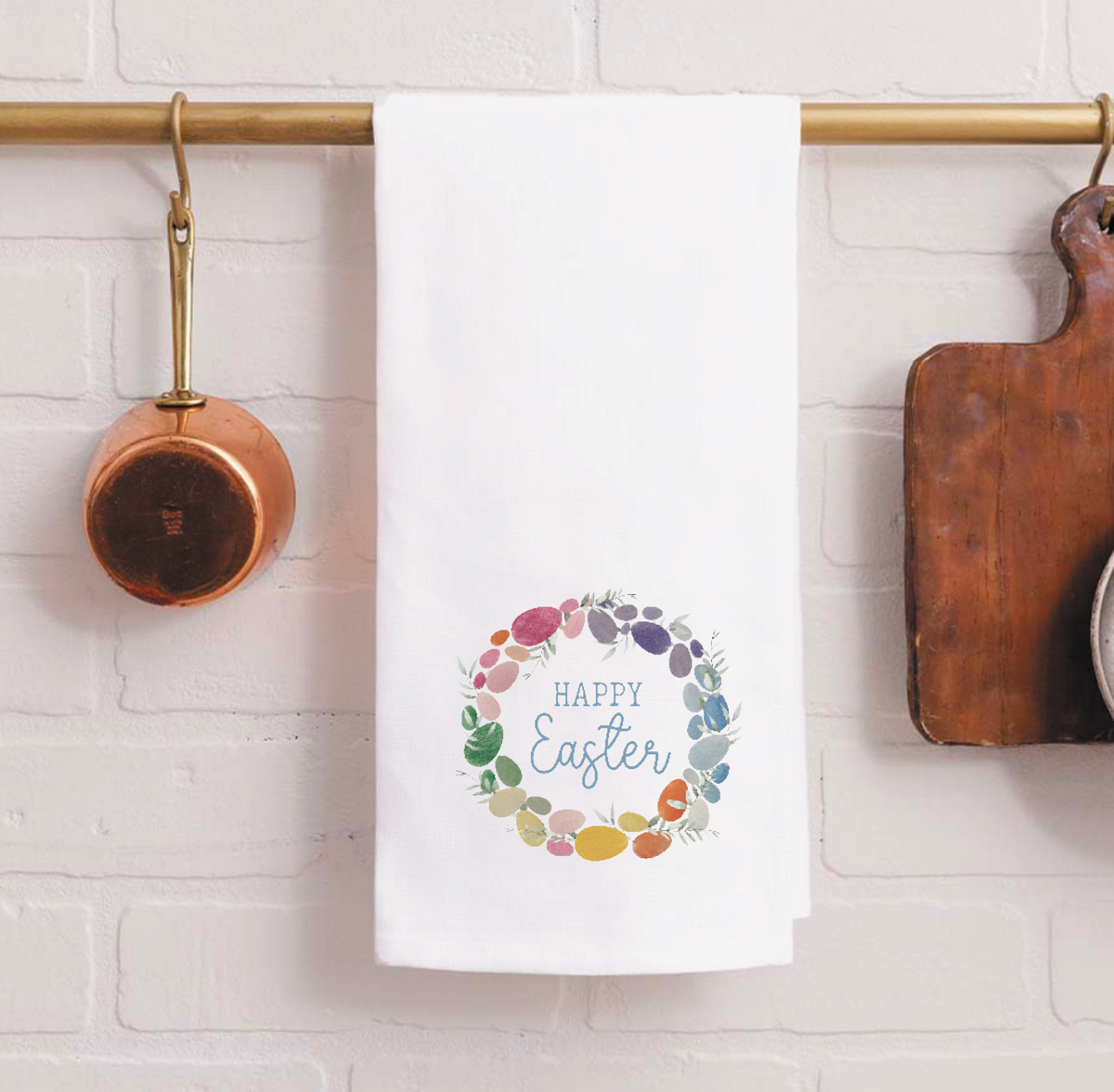 Easter Egg Wreath Tea Towel