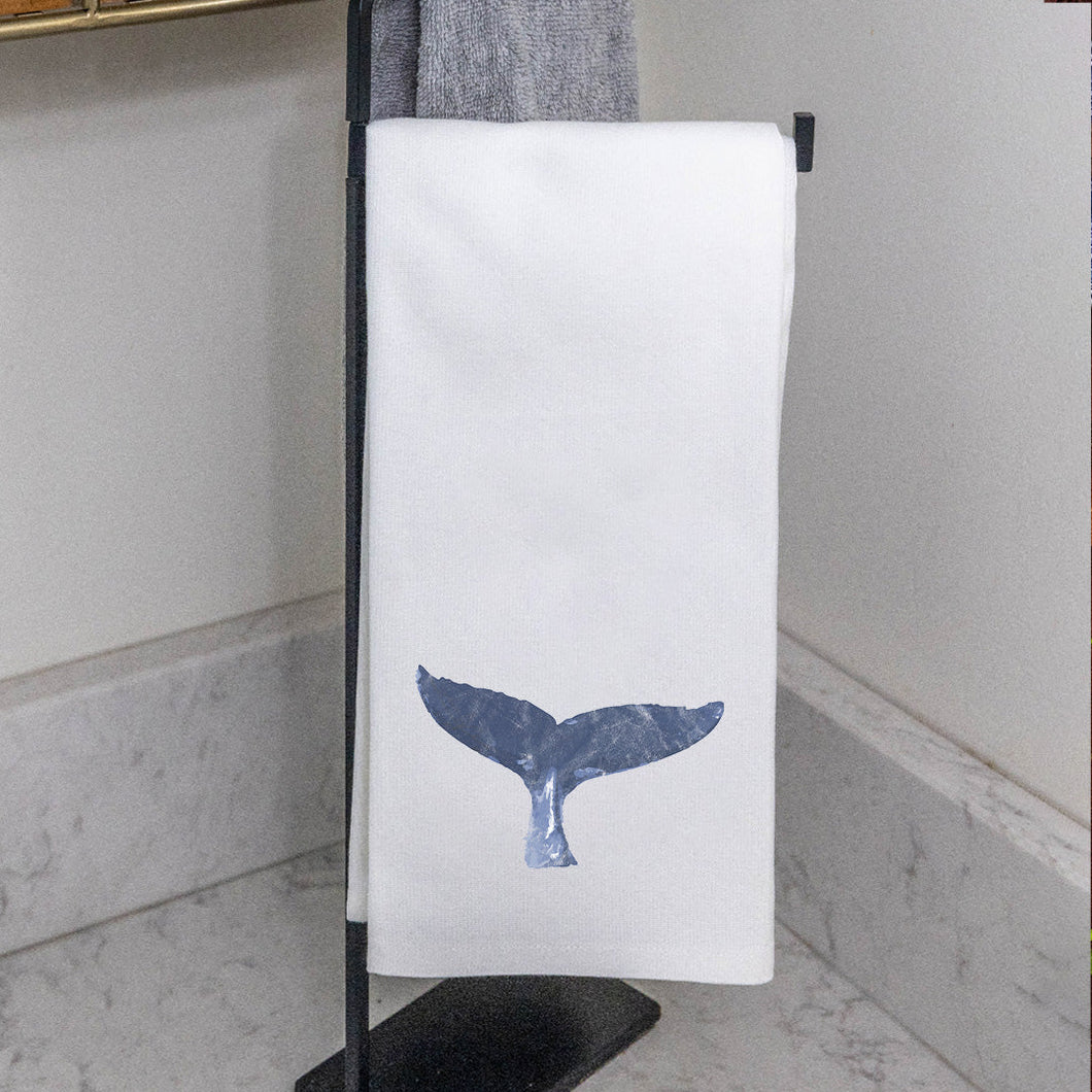 Indigo Whale Tail Tea Towel