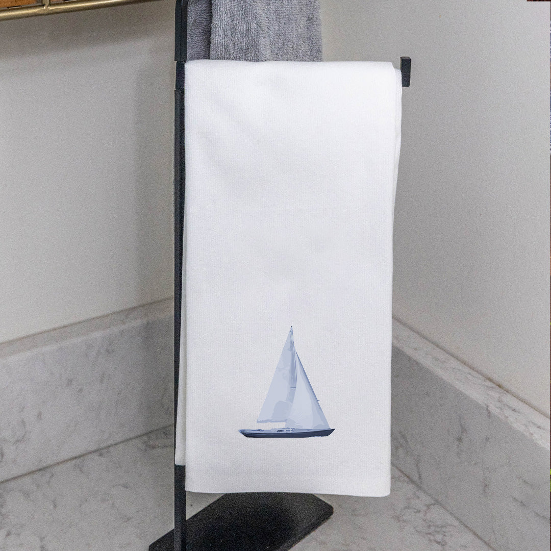 Indigo Sailboat Tea Towel