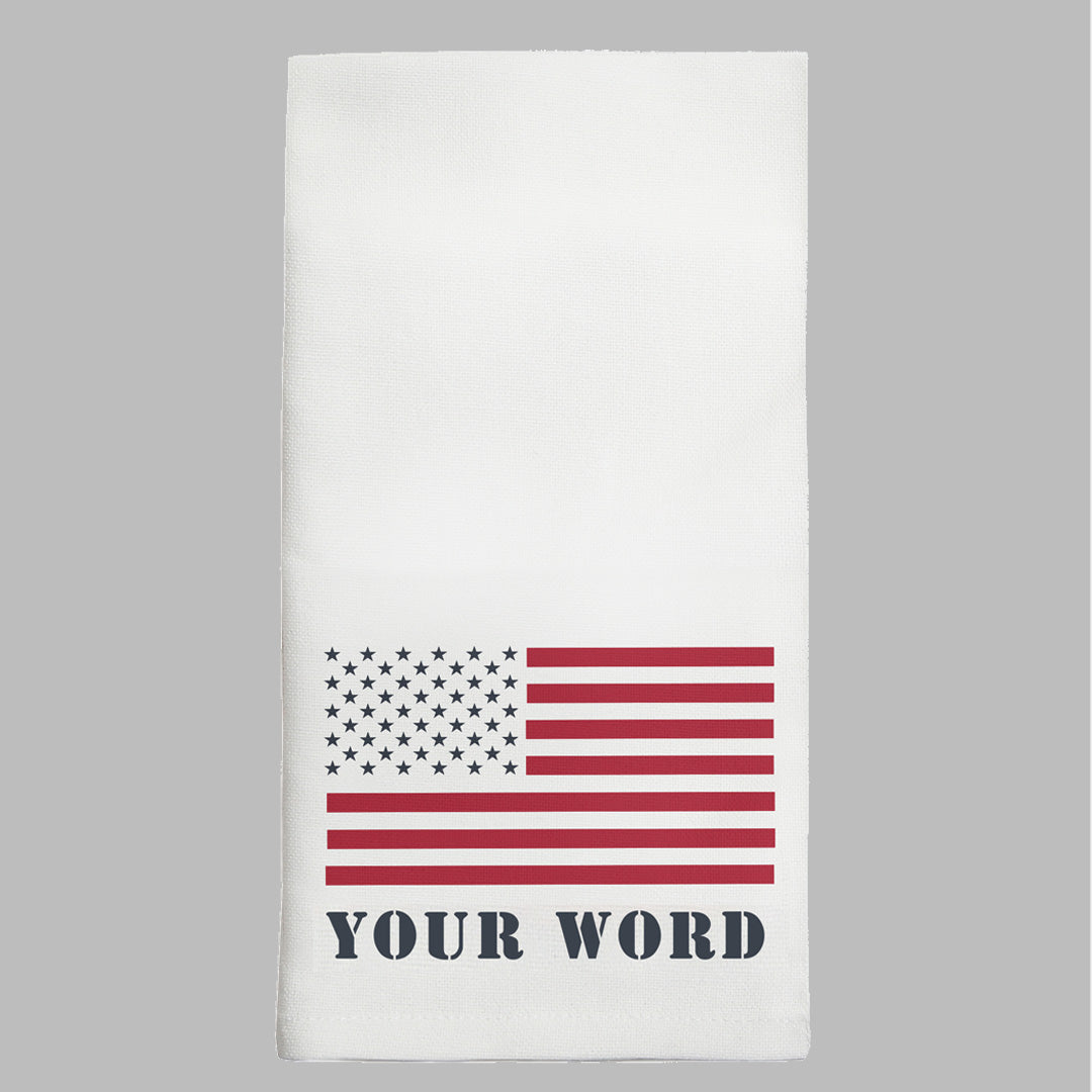 Personalized 50 Stars Flag Tea Towel