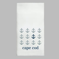 Personalized Repeating Anchors Tea Towel