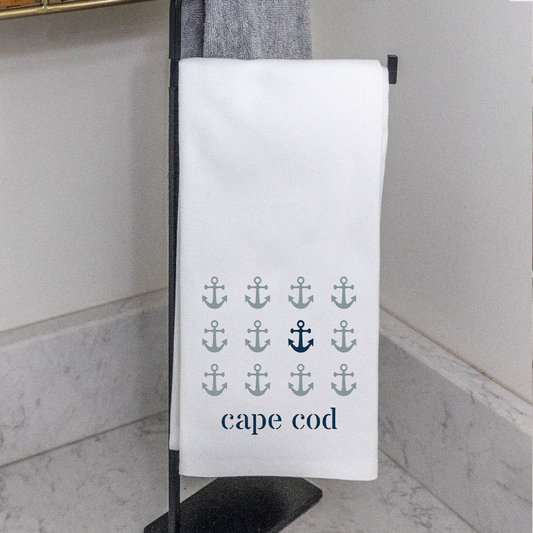 Personalized Repeating Anchors Tea Towel