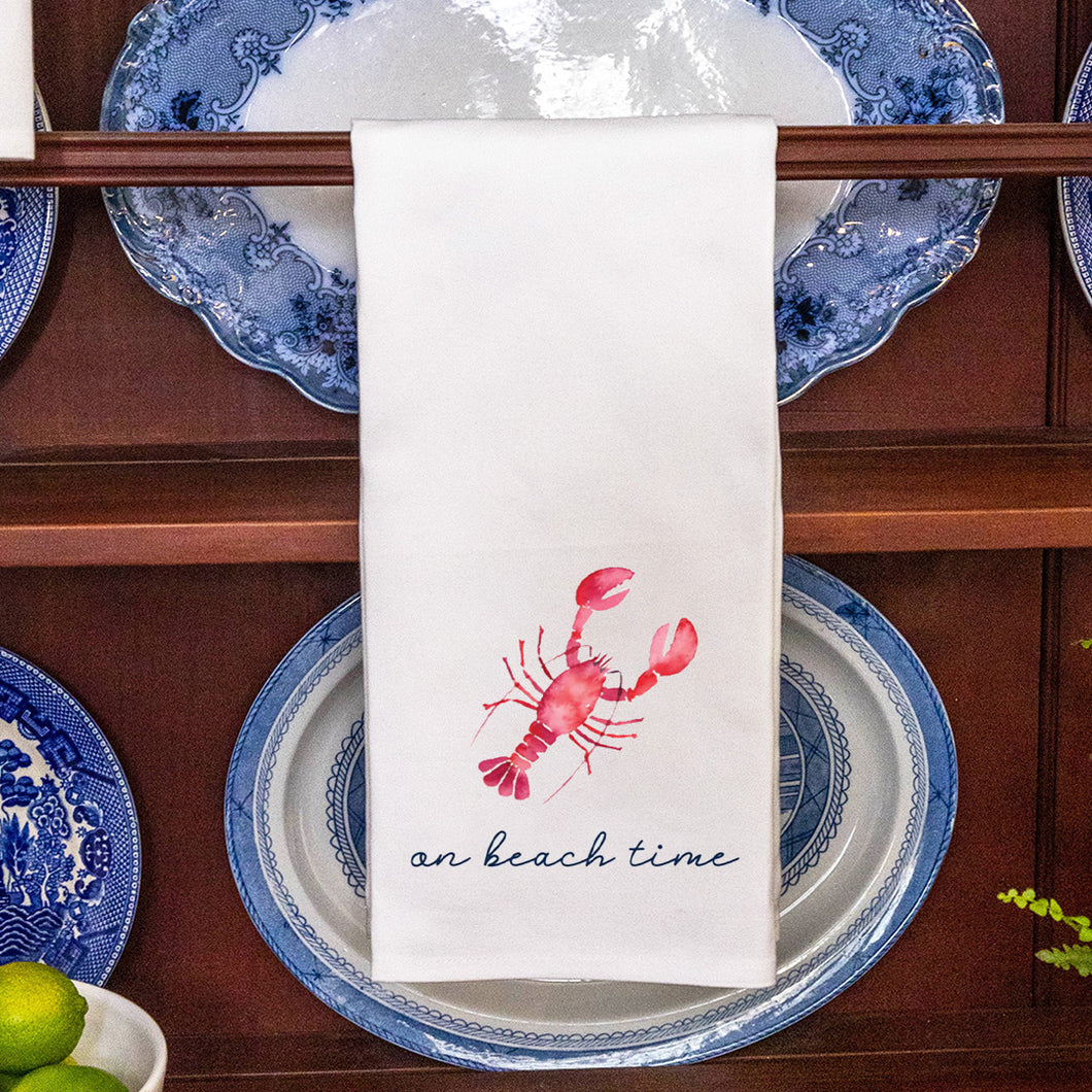 Personalized Watercolor Lobster Tea Towel