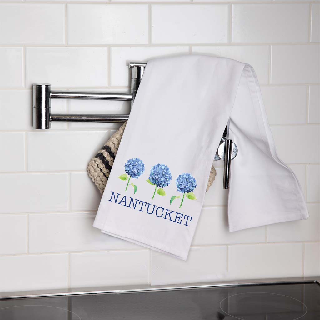 POS Personalized Hydrangea Tea Towel