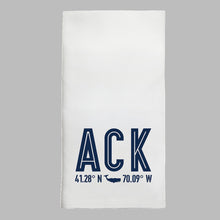 Load image into Gallery viewer, ACK Coordinates and Whale Tea Towel
