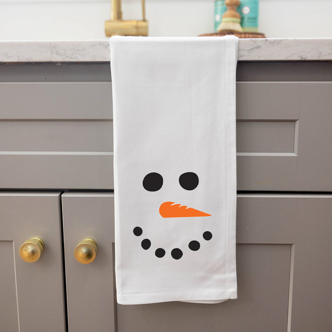 Snowman Face Tea Towel