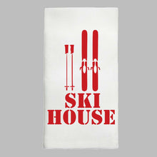 Load image into Gallery viewer, Ski House Red Tea Towel
