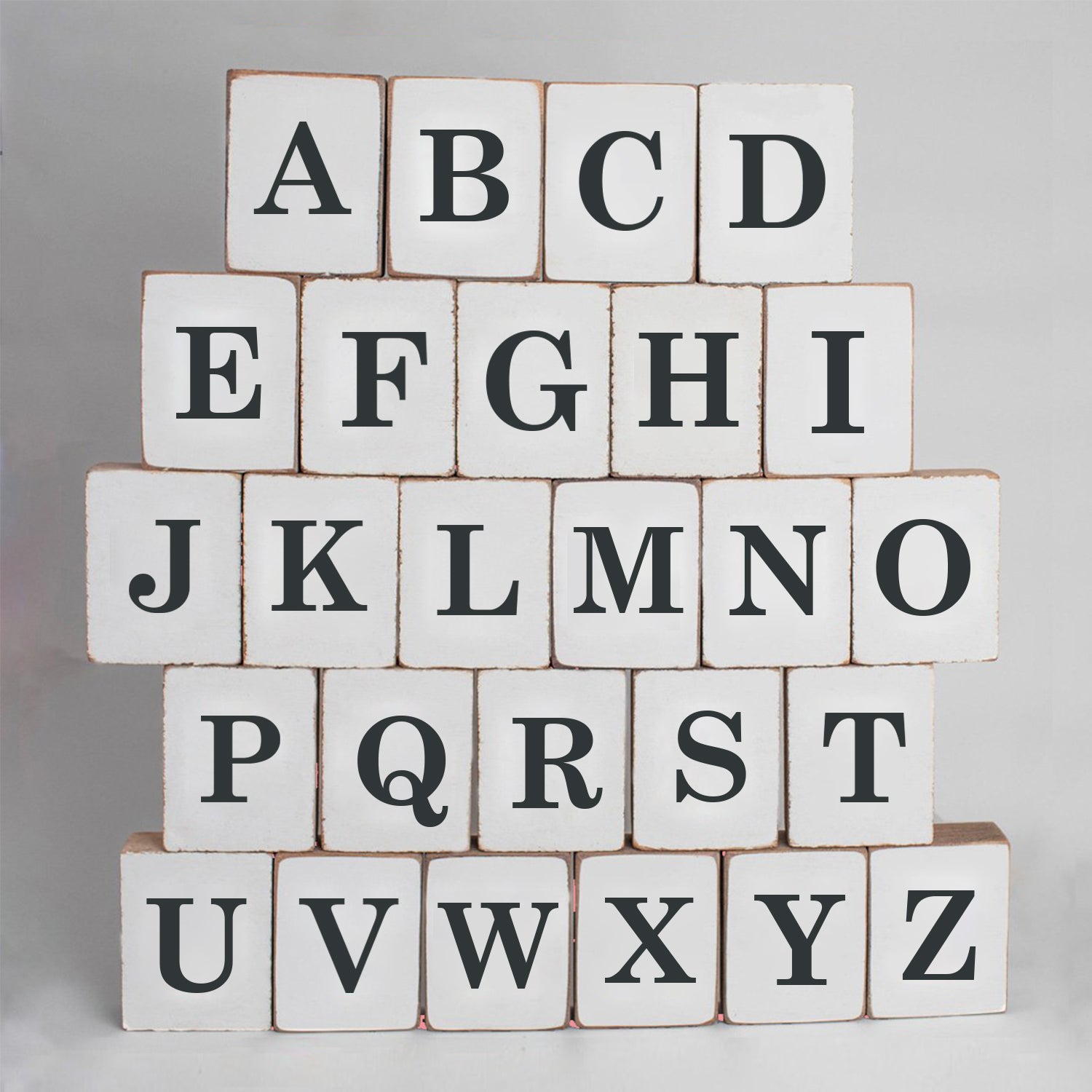 Black Antique Font Decorative Wooden Block Letters A - Z – Rustic Marlin