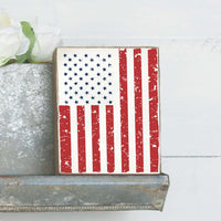 Flag Decorative Wooden Block