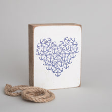 Load image into Gallery viewer, Anchor Heart Decorative Wooden Block
