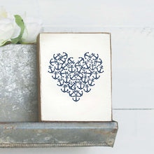 Load image into Gallery viewer, Anchor Heart Decorative Wooden Block
