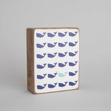Load image into Gallery viewer, Repeating Whales Decorative Wooden Block
