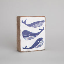 Load image into Gallery viewer, Three Whales Decorative Wooden Block
