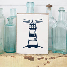 Load image into Gallery viewer, Lighthouse Decorative Wooden Block
