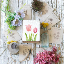Load image into Gallery viewer, Tulips Decorative Wooden Block
