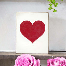 Load image into Gallery viewer, Red Heart Decorative Wooden Block
