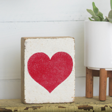 Load image into Gallery viewer, Red Heart Decorative Wooden Block
