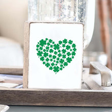 Load image into Gallery viewer, Clover Heart Decorative Wooden Block
