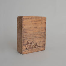 Load image into Gallery viewer, Watercolor Skull + Crossbones Decorative Wooden Block
