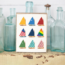 Load image into Gallery viewer, Cat Boats Decorative Wooden Block
