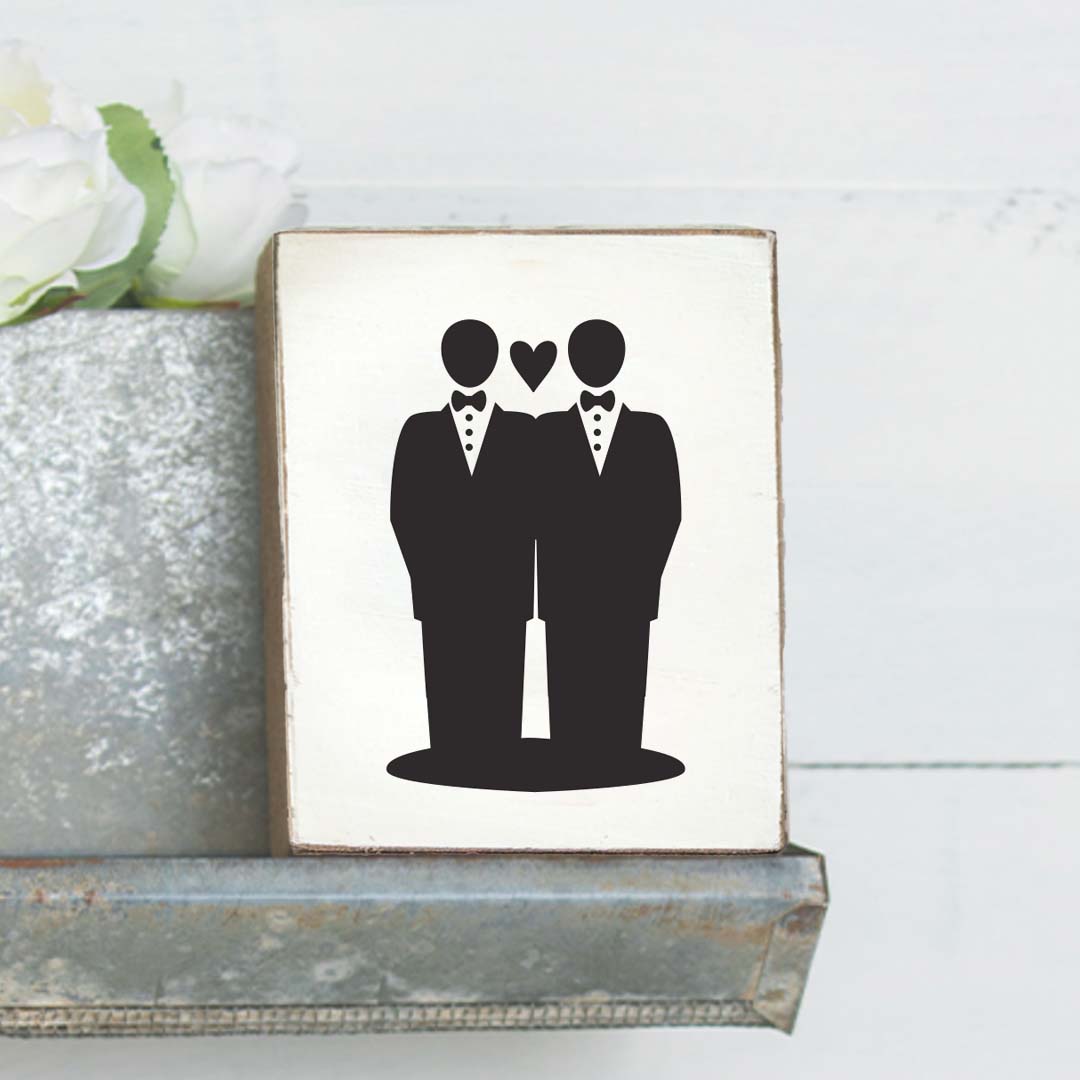 Grooms Decorative Wooden Block