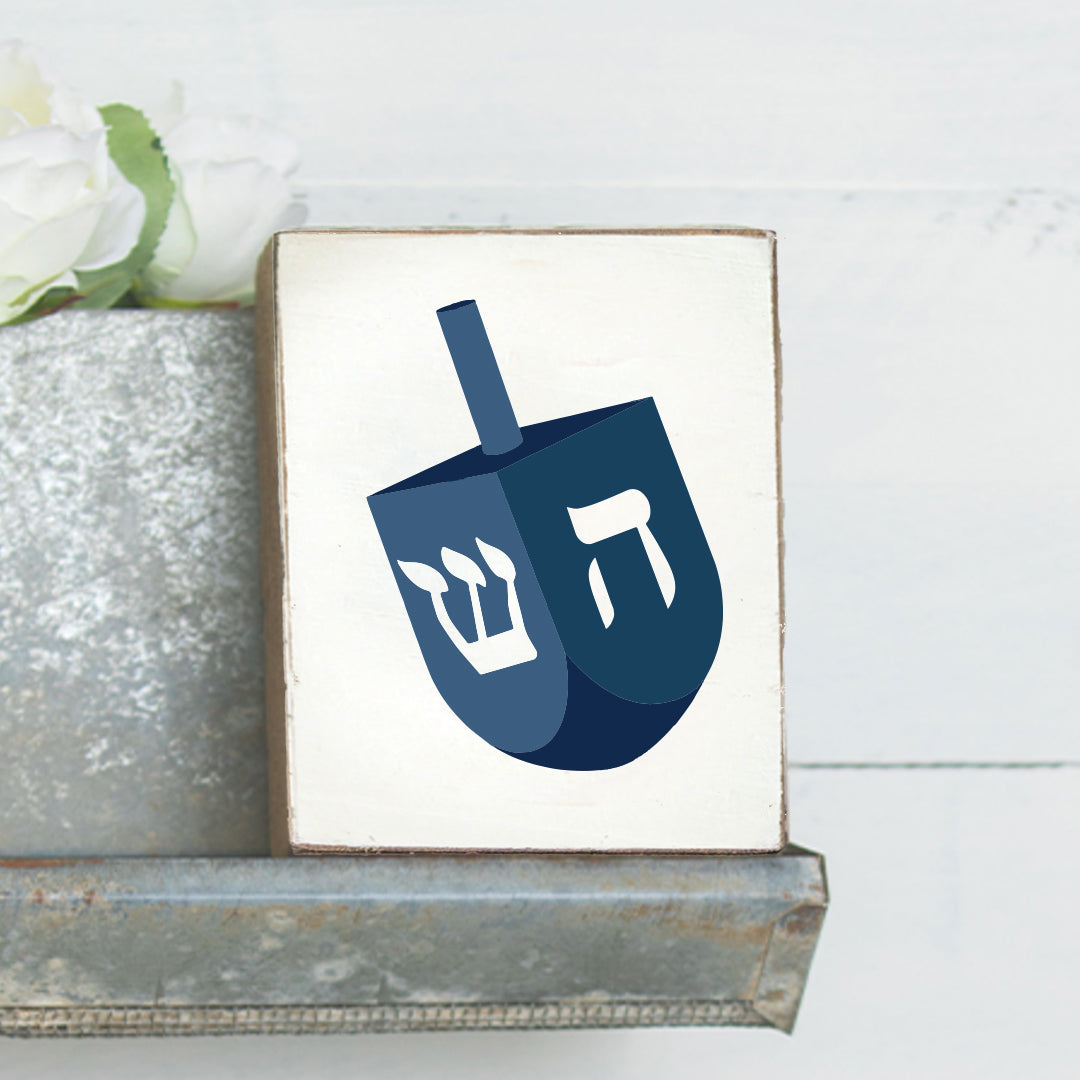 Dreidel Decorative Wooden Block