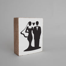 Load image into Gallery viewer, Bride + Groom Decorative Wooden Block
