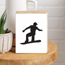 Load image into Gallery viewer, Snowboarder Decorative Wooden Block

