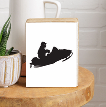 Load image into Gallery viewer, Snowmobile Decorative Wooden Block

