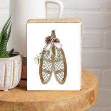 Load image into Gallery viewer, Snow Shoes Decorative Wooden Block
