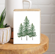 Load image into Gallery viewer, Watercolor Trees Decorative Wooden Block
