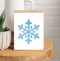 Watercolor Snowflake Decorative Wooden Block