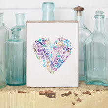Load image into Gallery viewer, Mosaic Heart Decorative Wooden Block
