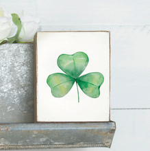 Load image into Gallery viewer, Watercolor Shamrock Decorative Wooden Block
