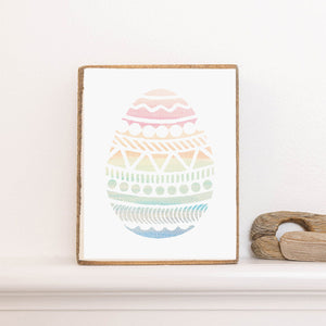 Pastel Easter Egg Decorative Wooden Block