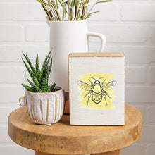 Load image into Gallery viewer, Bee Decorative Wooden Block
