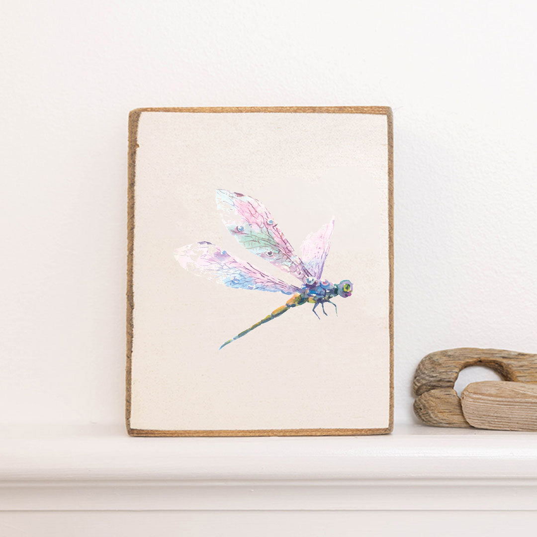 Dragonfly Decorative Wooden Block